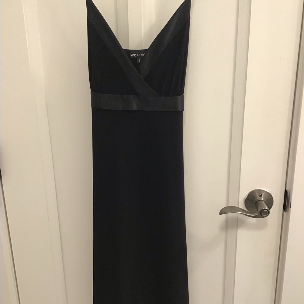 Wet Seal Black Asymetrical Hemline Dress Juniors Size L - Picture 2 of 4